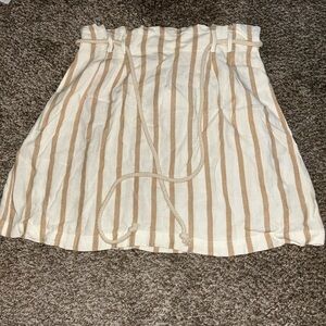 American Eagle Striped Tan and White Women's Skirt